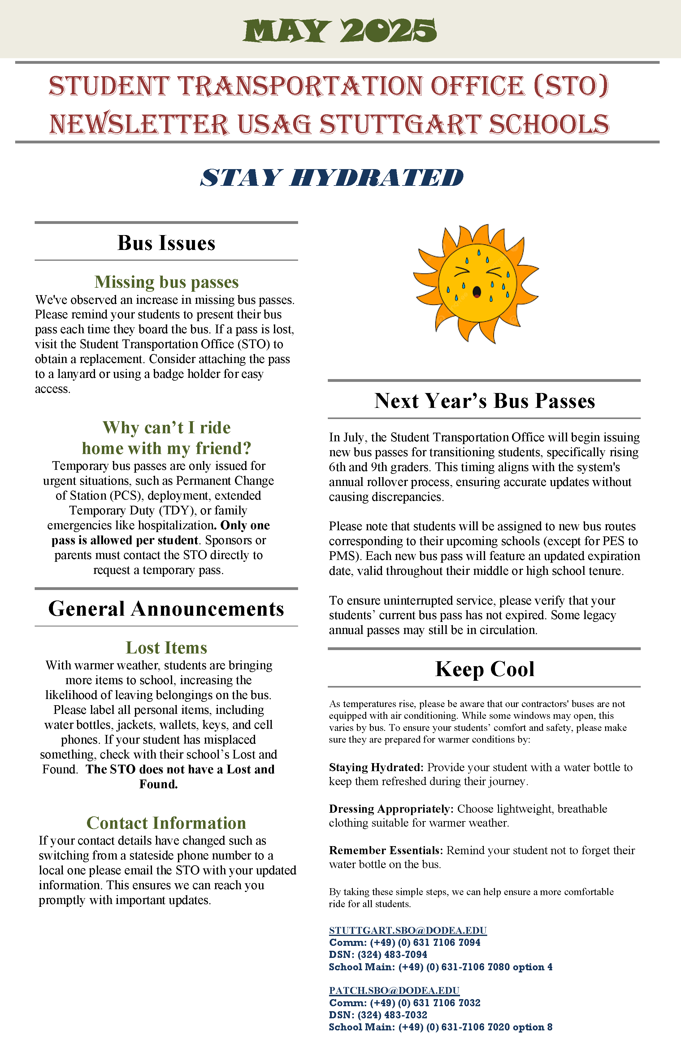 Student transportation newsletter
